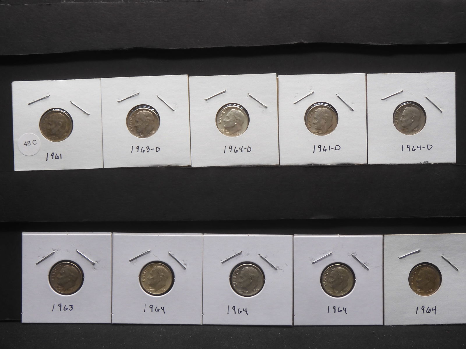 (10) Assorted Roosevelt Dimes Silver 1960-64 (1 of 5)