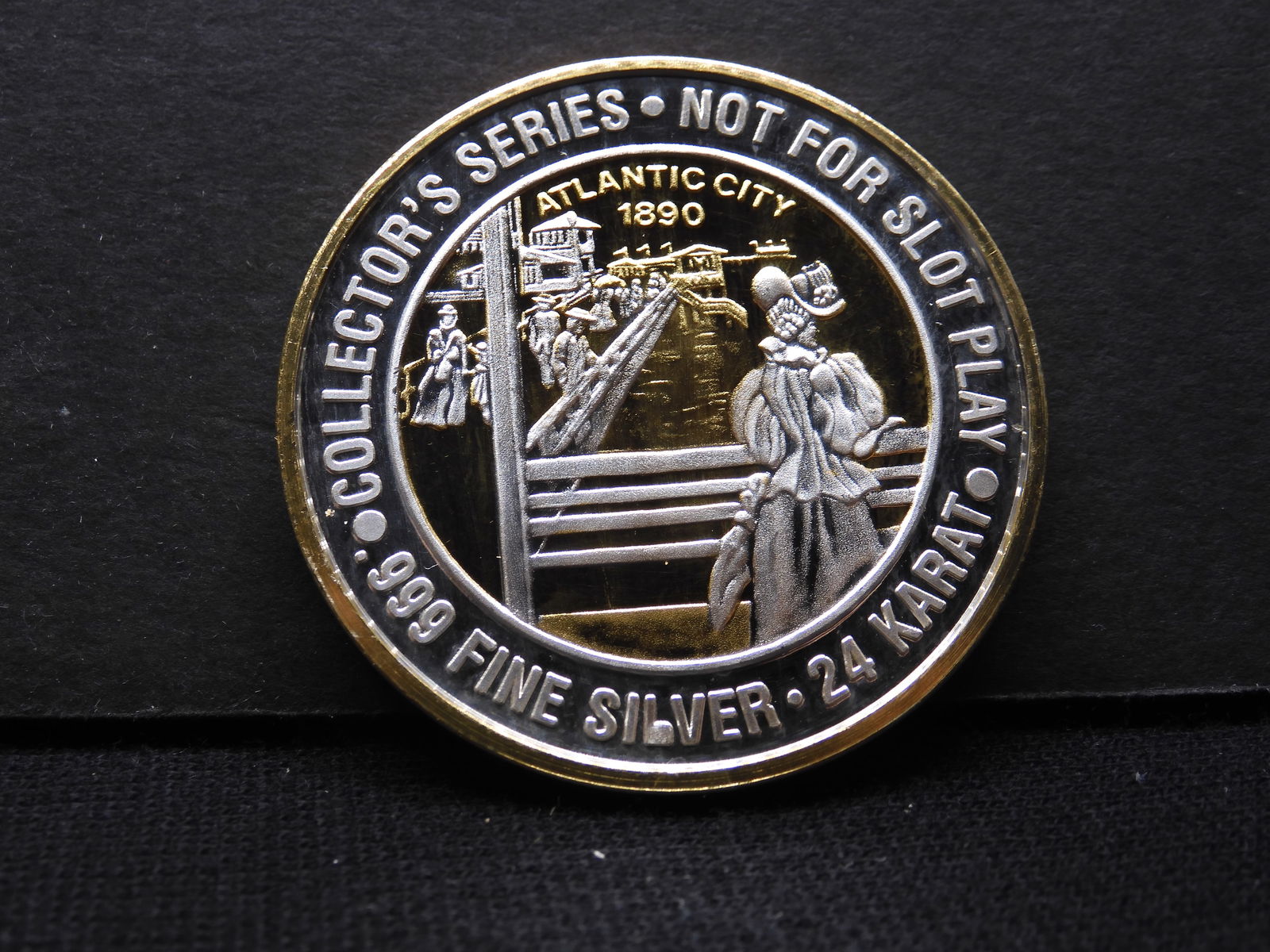 The Grand $40 "Atl. City 1890" Gaming Token - .999 Silver & 24k 1.72 troy oz. (1 of 2)