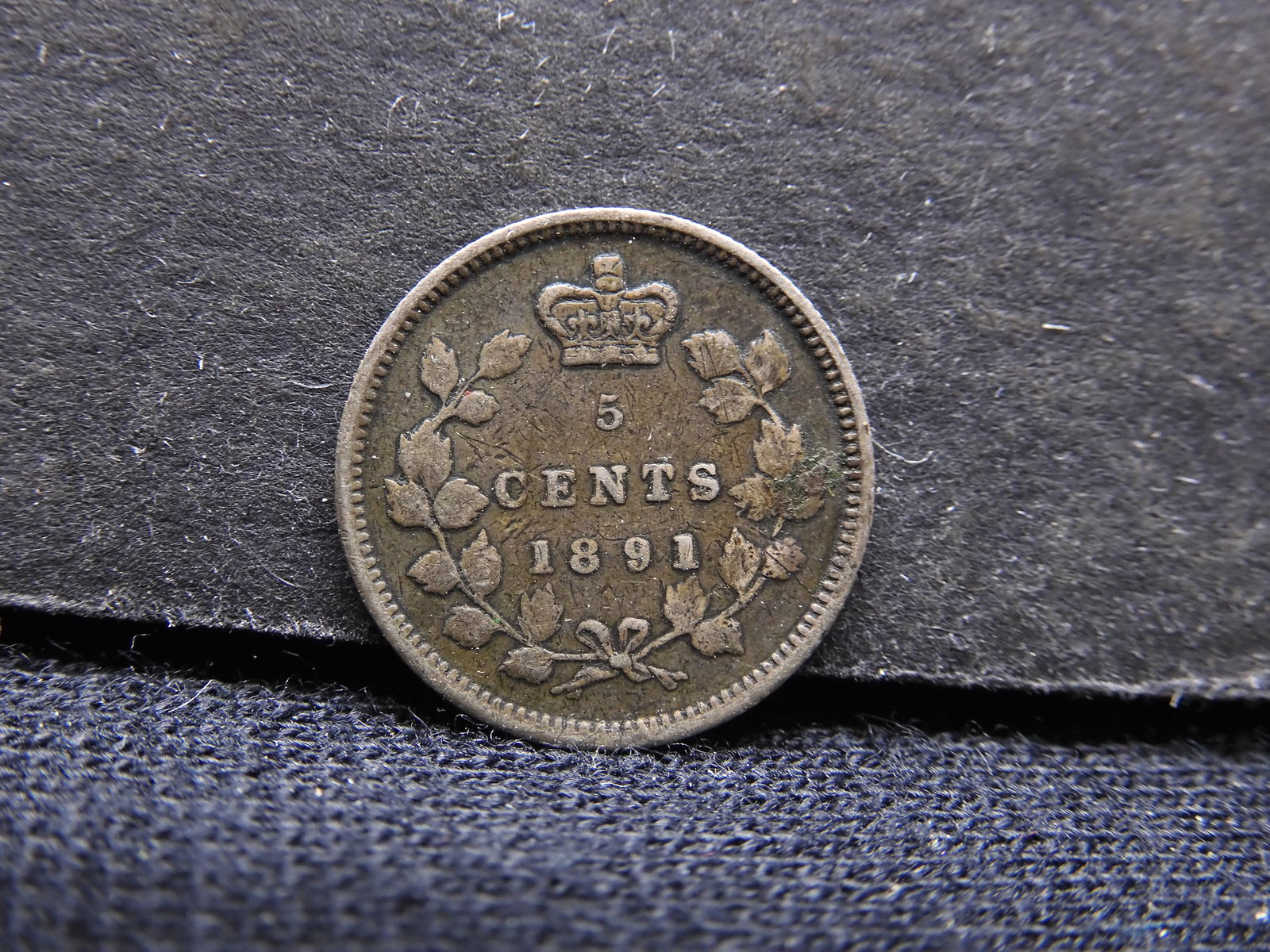 1891 Canada 5 cent silver.  F/VF (1 of 3)