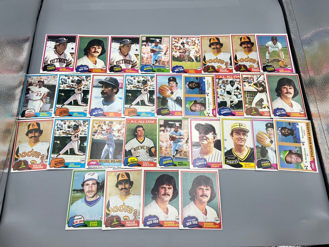 Lot of Assorted 1981 Topps Baseball Star Player Cards - Alan Trammell, Joe Morgan, Rickey Henderson (1 of 5)