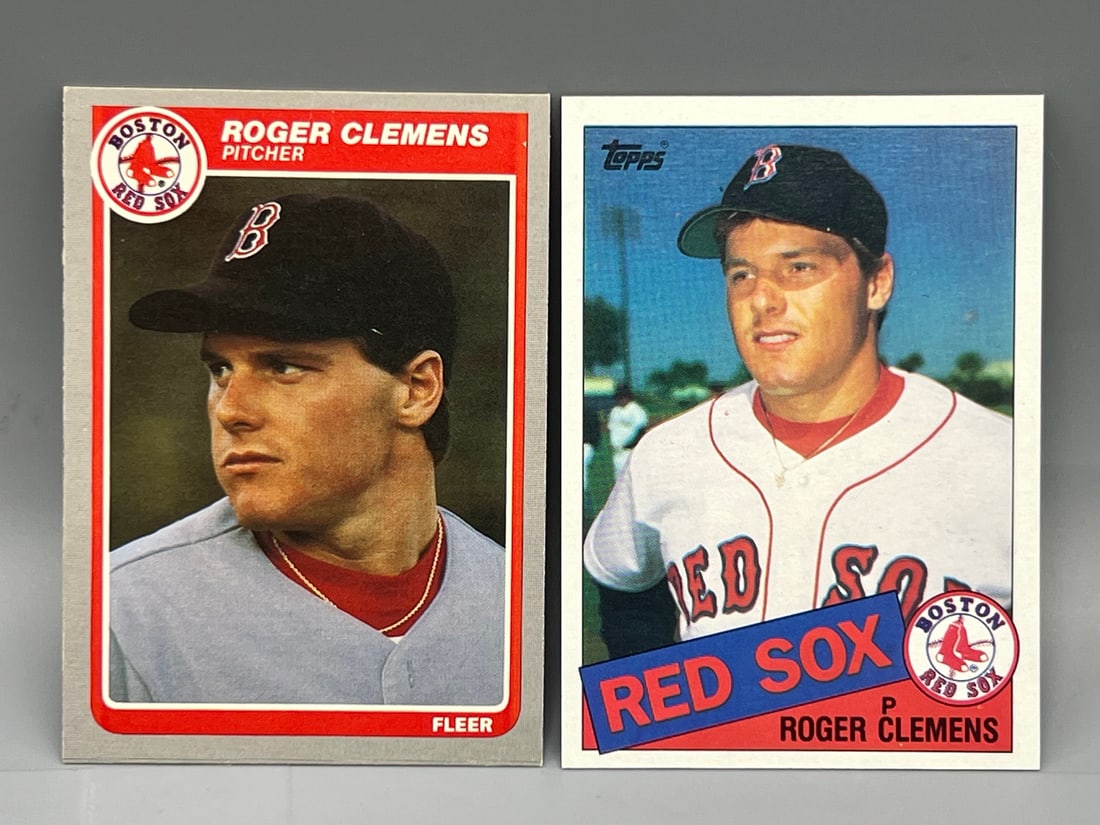 1985 Fleer Roger Clemens RC #155 & Topps RC #181: 1985 Fleer Roger Clemens RC #155 & Topps RC #181