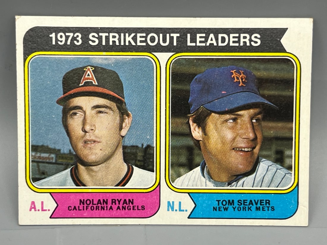 1974 Topps Strikeout Leaders Nolan Ryan/Tom Seaver #207: 1974 Topps Strikeout Leaders Nolan Ryan/Tom Seaver #207
