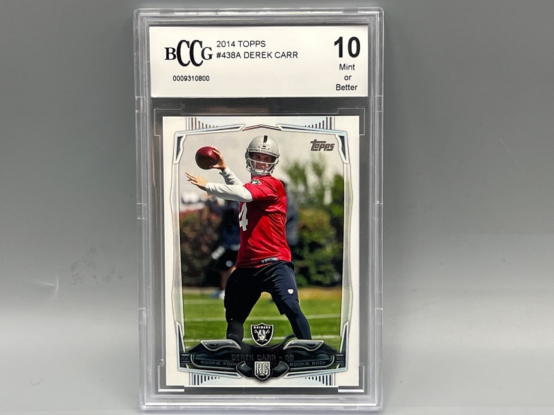 2014 Topps Derek Carr RC #438a BCCG Mint or Better 10 (1 of 2)