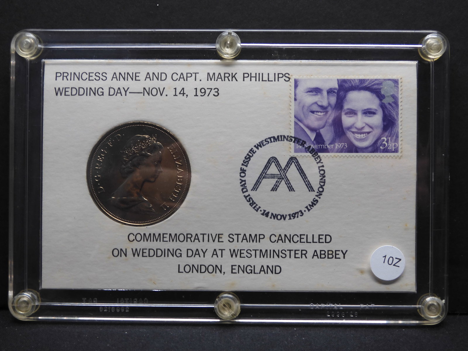 Princess Anne & Capt. Phillips British Commemorative Stamp and coin set (1 of 4)