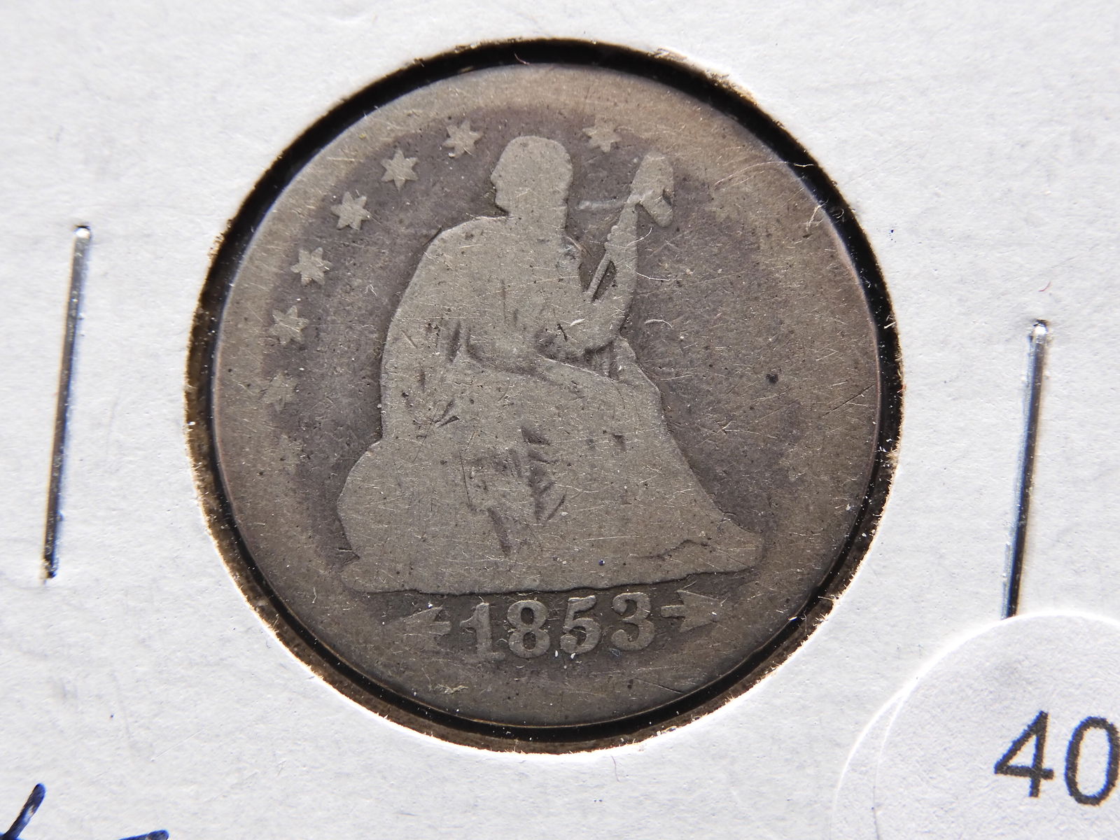 1853 Seated Liberty Quarter w/Arrows & Rays (1 of 2)