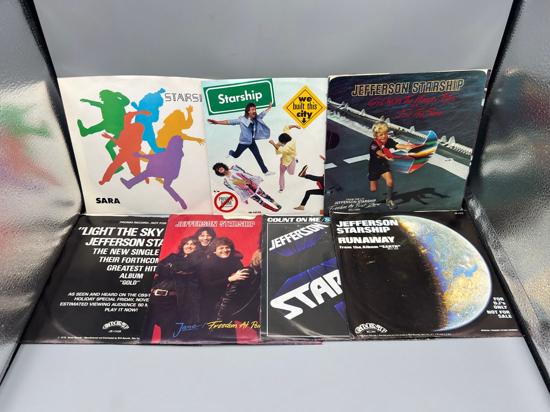 Lot of (7) Jefferson Starship 7?? 45 rpm records with picture sleeves: Runaway (1978) – Promo; (1 of 4)