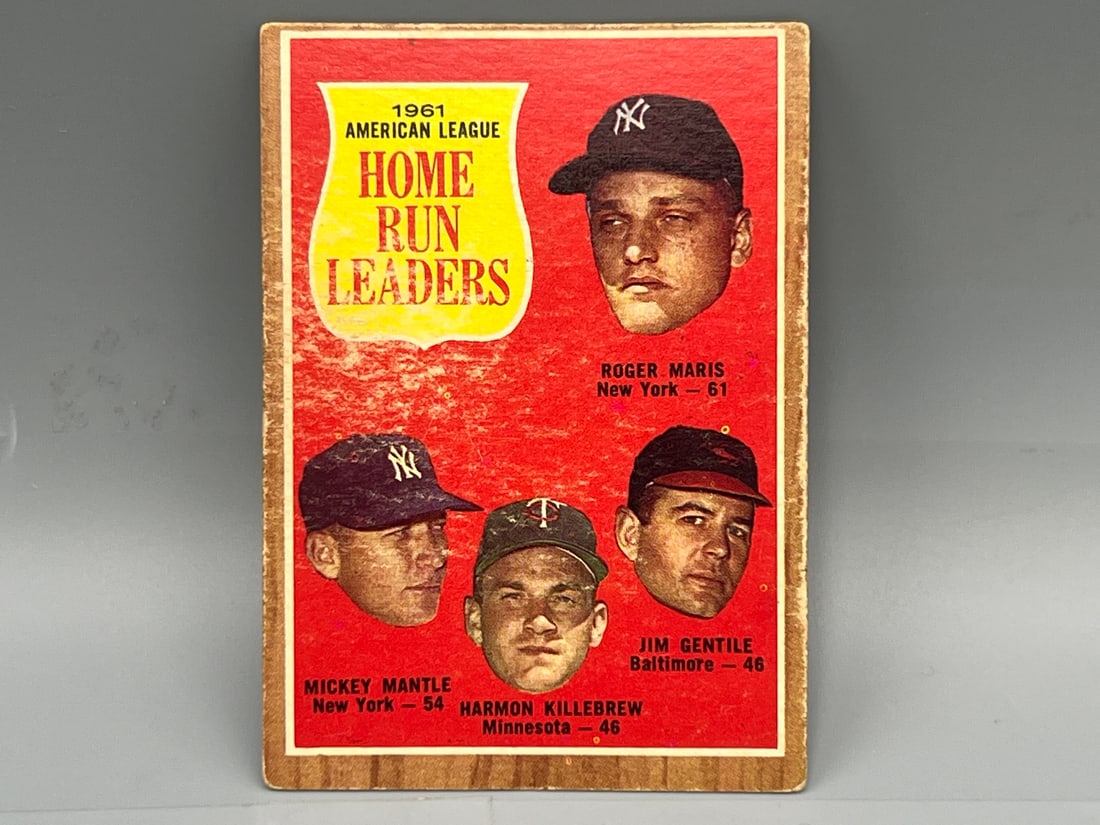 1962 Topps AL Home Run Leaders Roger Maris/Mickey Mantle/Gentile/Killebrew #53: 1962 Topps AL Home Run Leaders Roger Maris/Mickey Mantle/Gentile/Killebrew #53