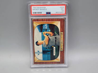 1955 Bowman Mickey Mantle #202 PSA 3.5 HOF: 1955 Bowman Mickey Mantle #202 PSA 3.5
