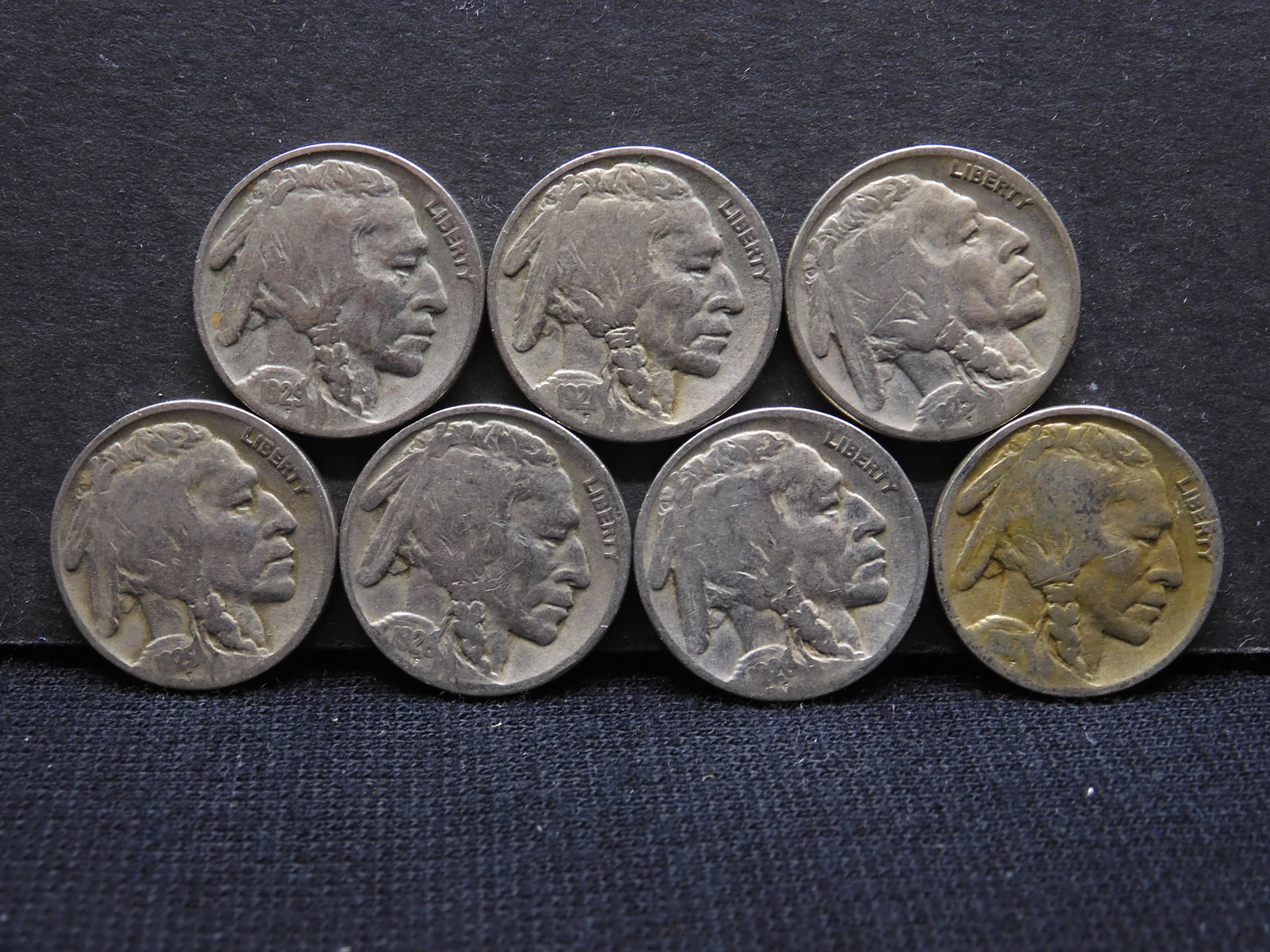 1917/1921/1923/1925/1926/1928/1929 - Buffalo Nickels - 7 Coins (1 of 2)