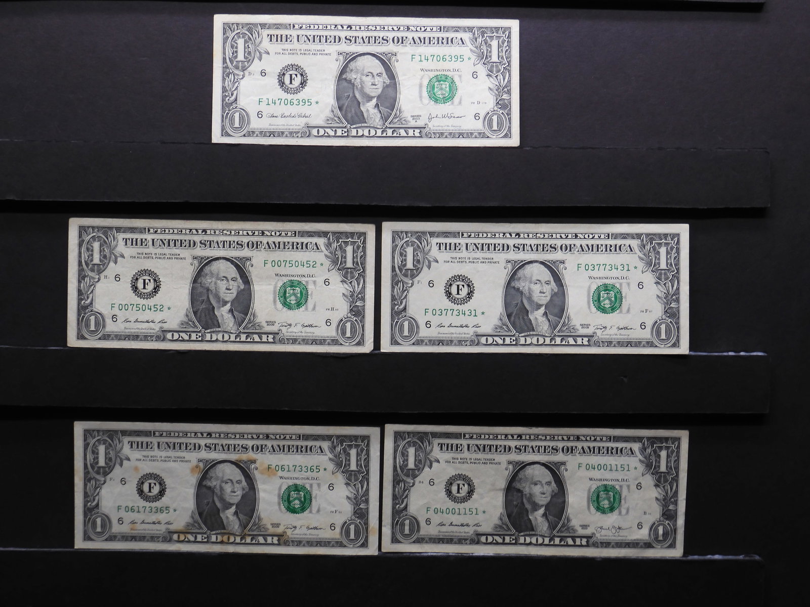 2003A, (3) 2009, 2013 $1 Star Notes - Qty 5 (1 of 4)