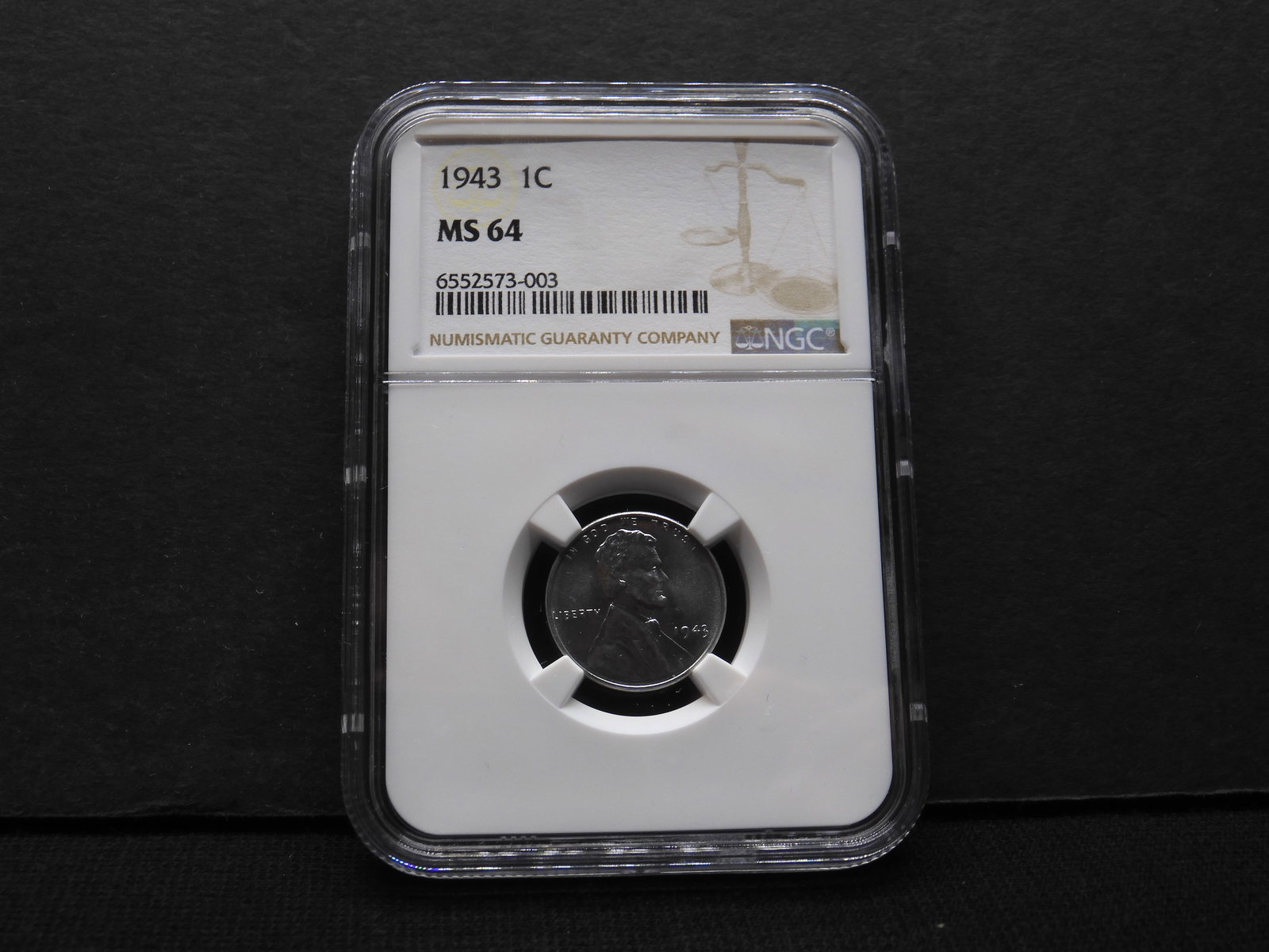 1943-P Lincoln Steel Wheat Cent - NGC MS64 (1 of 4)