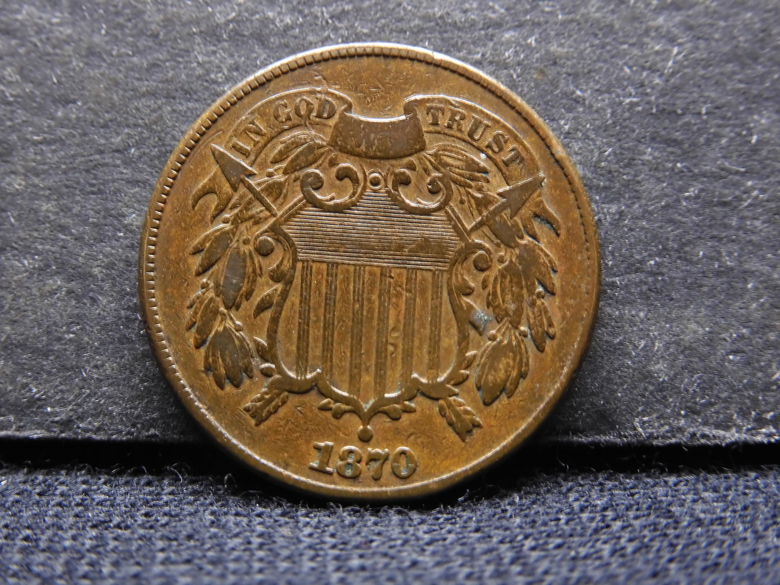 1870 Two 2 Cent Piece - VF (1 of 2)