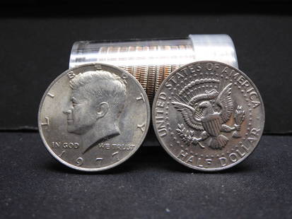 Tube of 20 1977 Kennedy Half Dollars: Tube of 20 1977 Kennedy Half Dollars