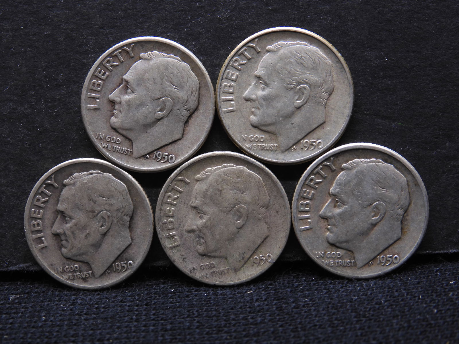 (5) 1950-D  Roosevelt  Dimes (1 of 2)