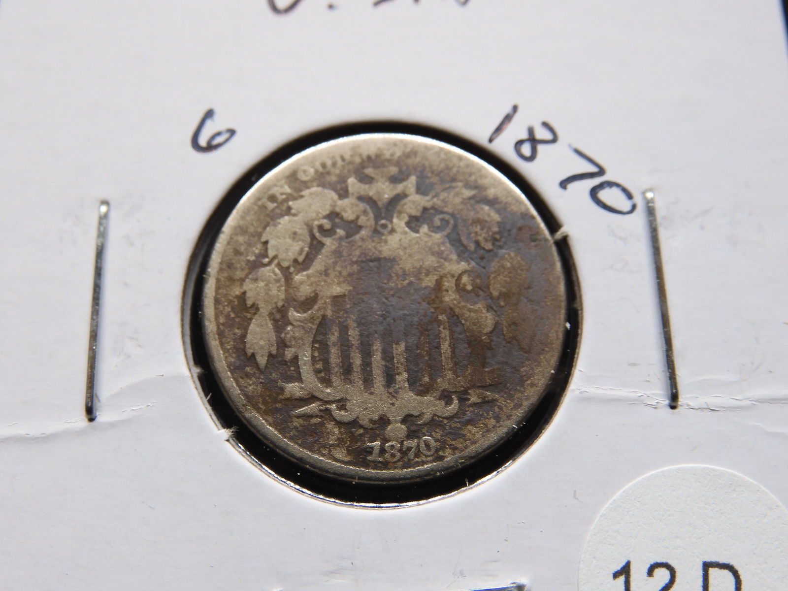 1870 Shield Nickel - Better Date! - Over 150 Years Old! (1 of 3)