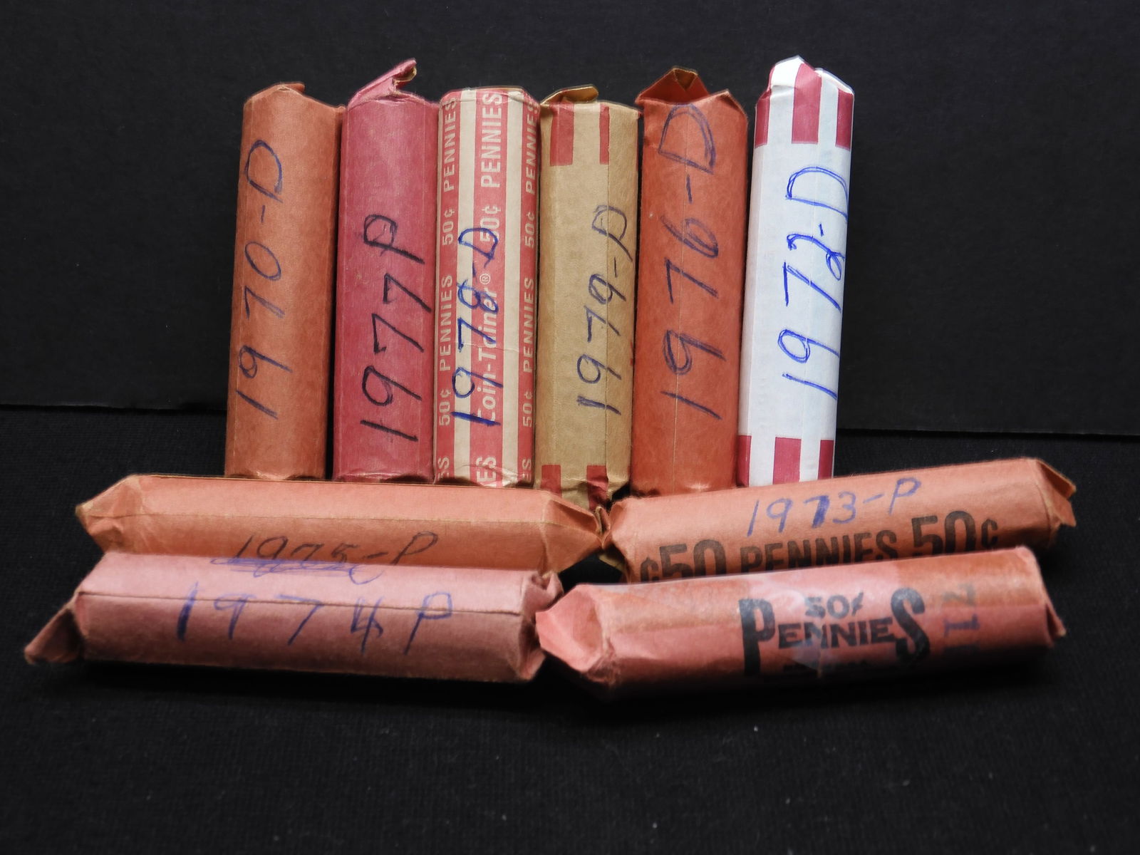 10 Rolls of 1970's Lincoln Memorial Cents (1 of 5)