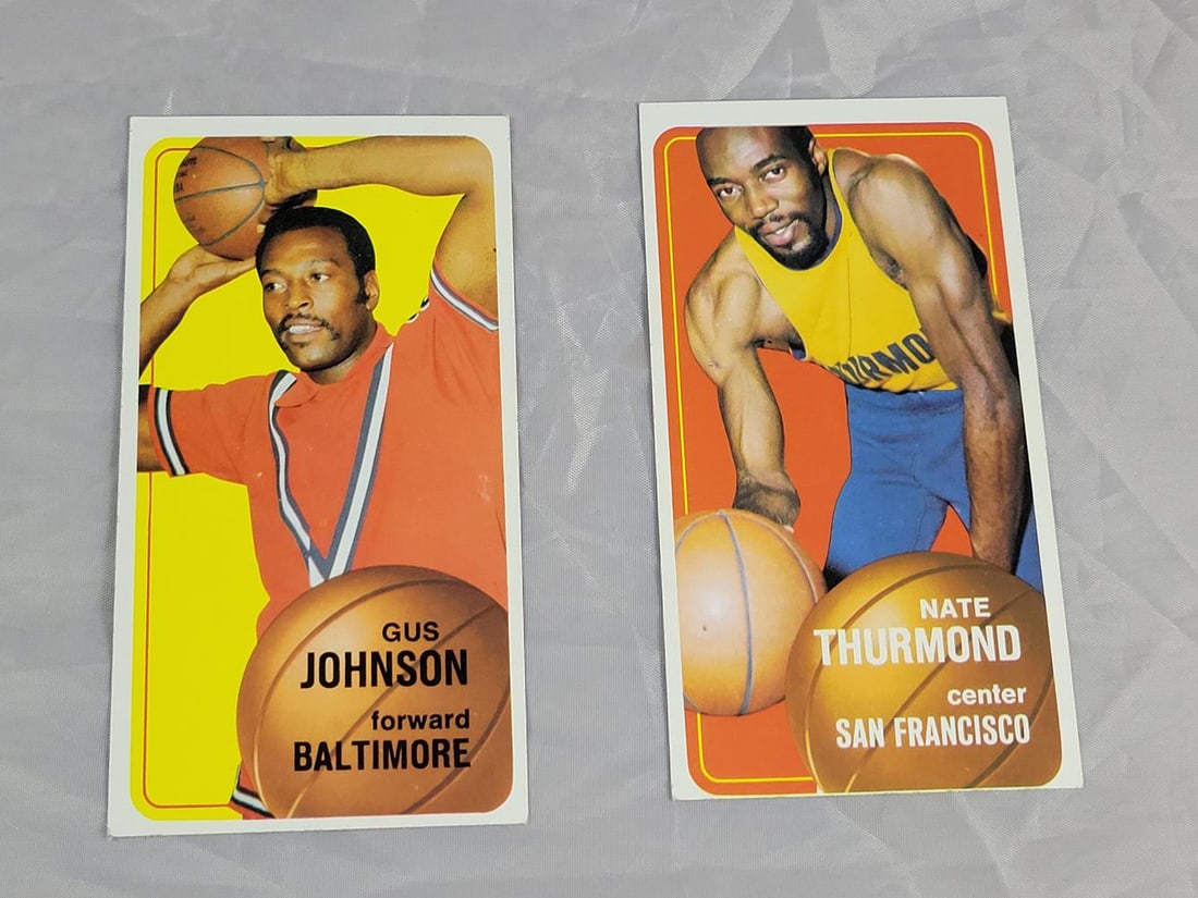 1970-71 Topps Basketball Hall of Fame Pair: Nate Thurmond #90 & Gus Johnson #92