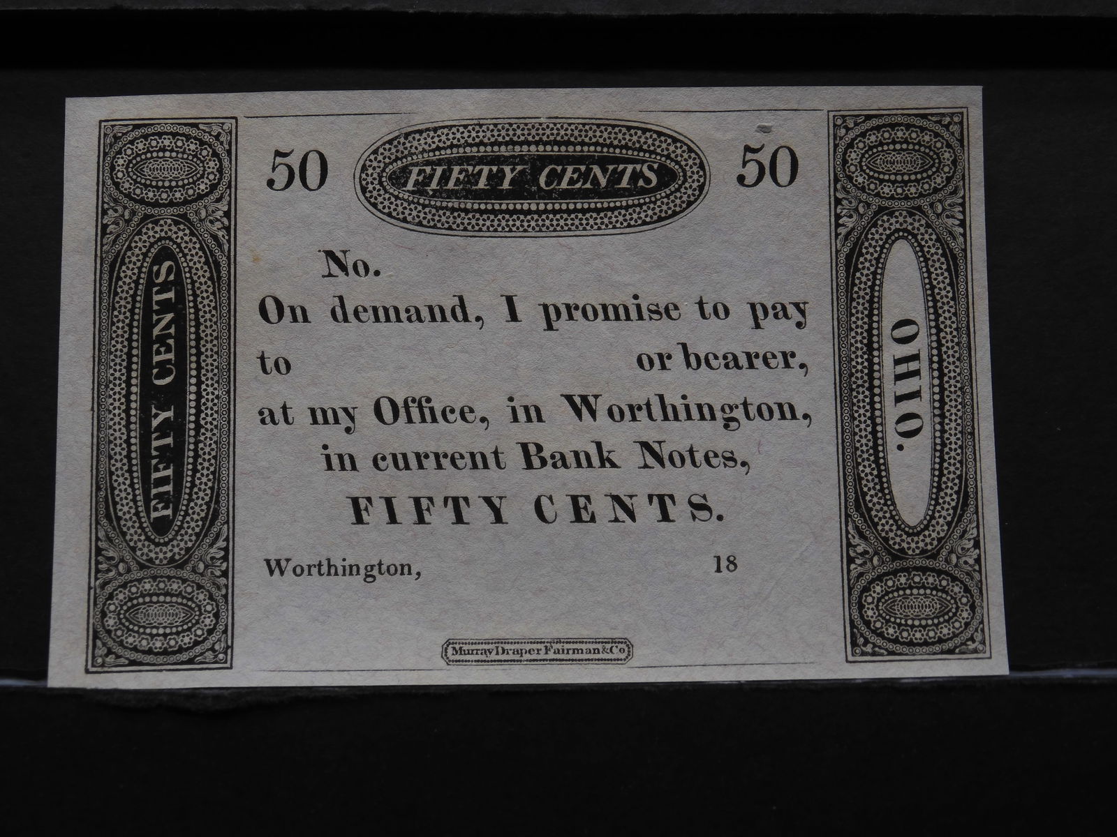 50 Cent Note - Worthington Bank Notes - Unique (1 of 2)