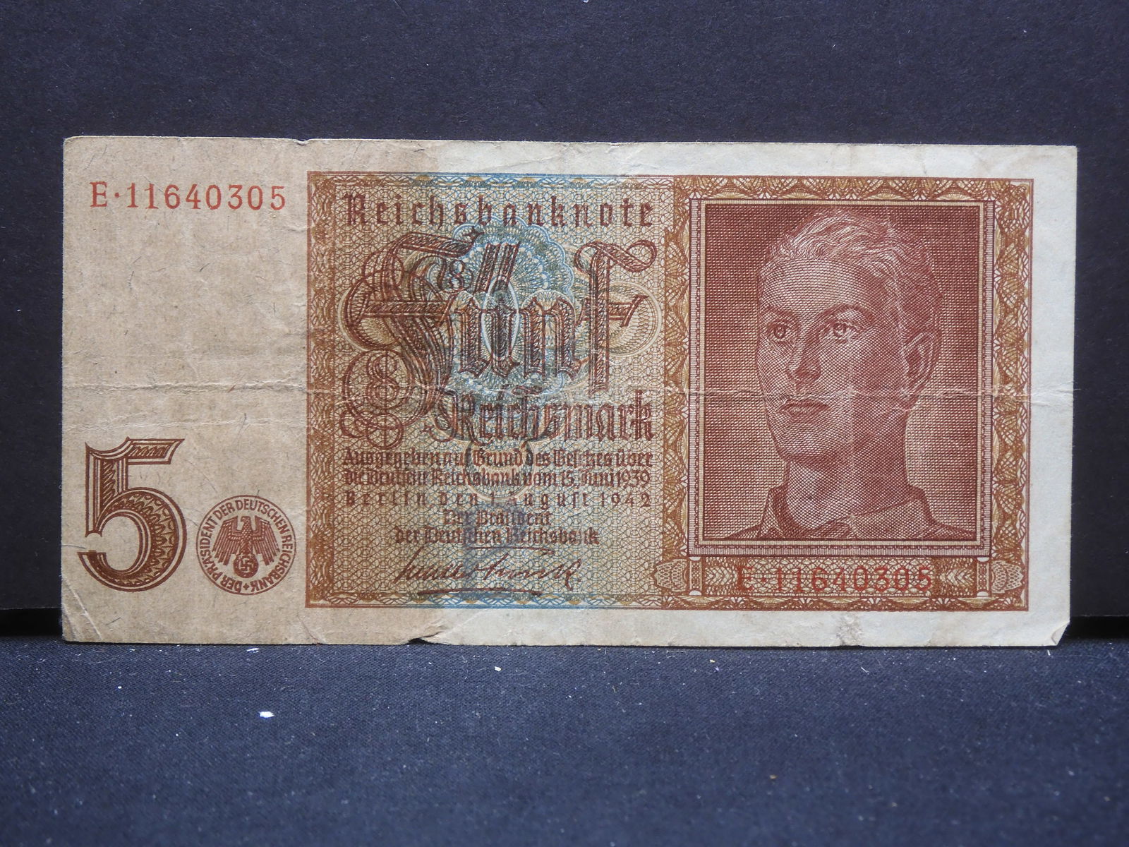 WWII German 5 Reichsmark. Rare wartime (1 of 3)