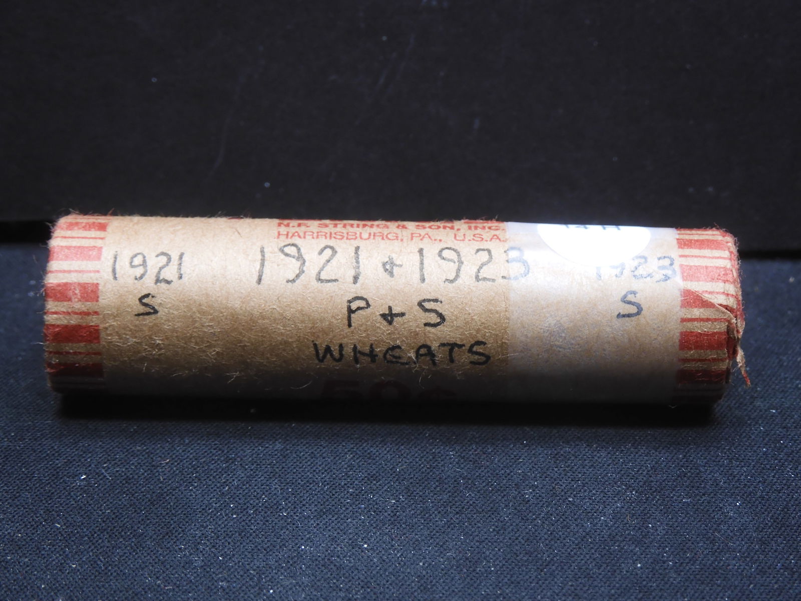 Roll of 1921 & 1923 Mixed Lincoln Wheat Cents w/ends of 1921S & 1923S (1 of 3)