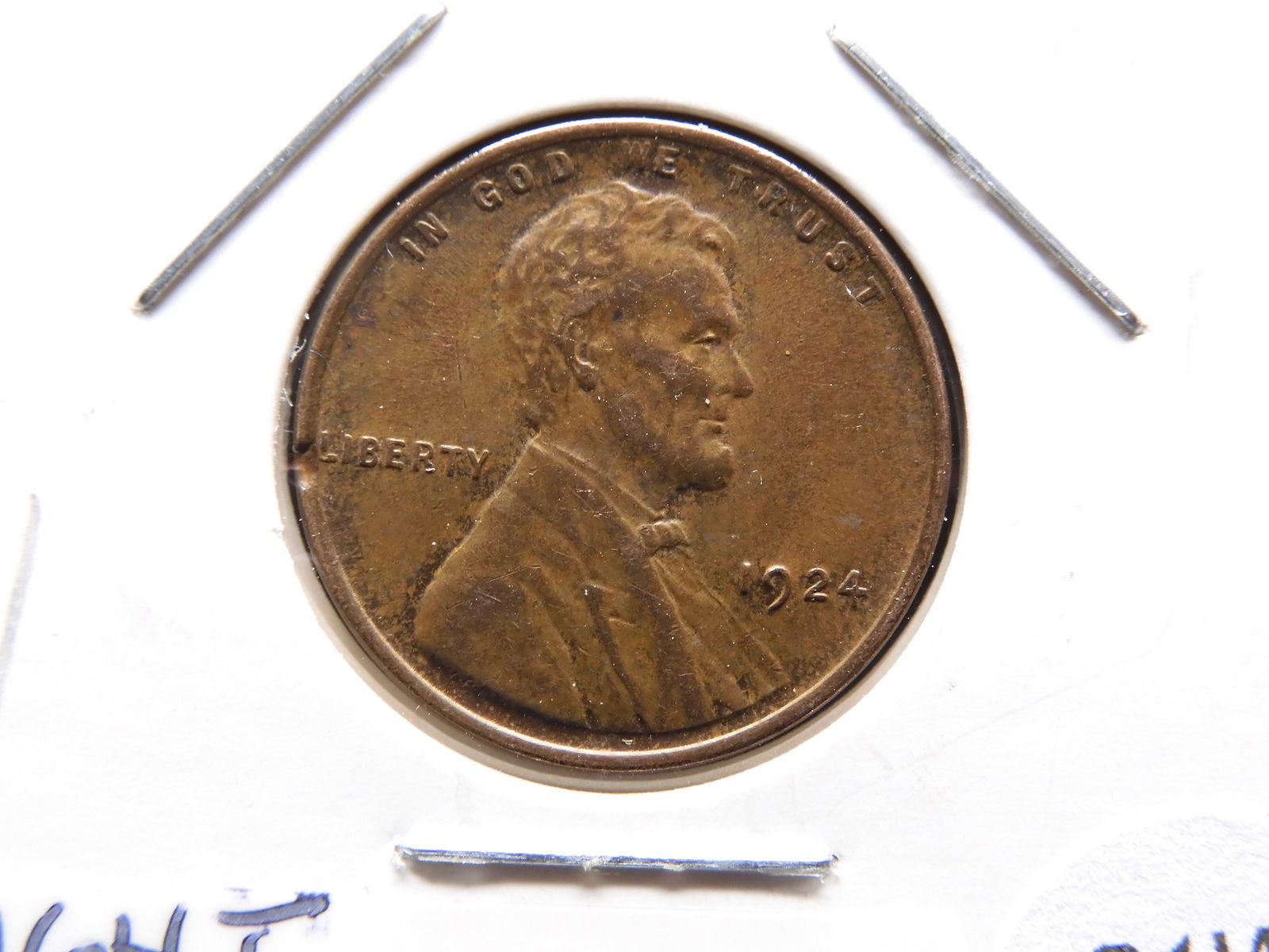 1924 P Lincoln Wheat Cent - AU with slight luster remaining (1 of 2)
