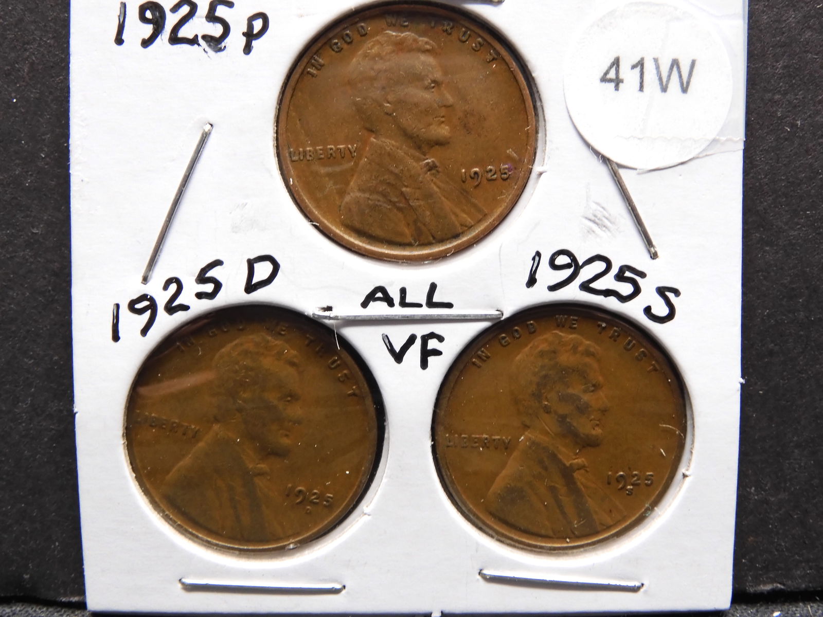 Trio of 1925 P, D, & S Lincoln Wheat cents (1 of 2)