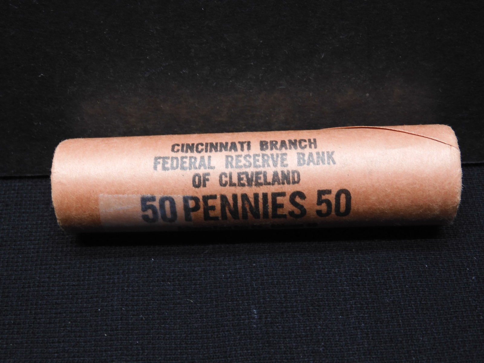 50 coin roll, Federal Reserve of Cincinnati Wrap of 1964 Copper Cents.  Choice/GEM Red BU. (1 of 3)