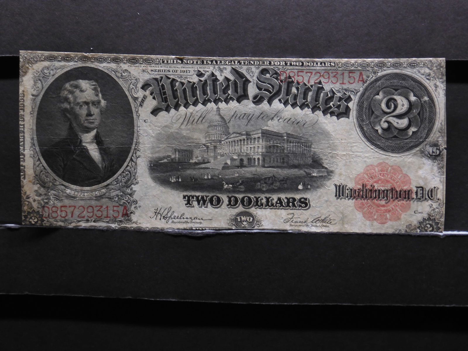 Series 1917 $2 Red Seal Vertical and Horizontal Off Center (1 of 3)