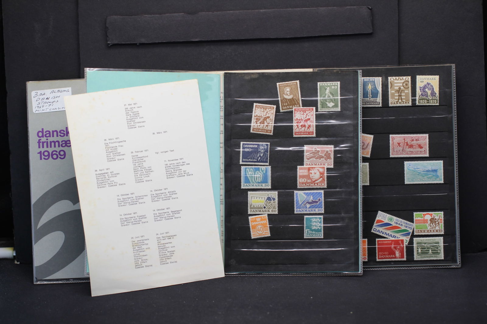 Three Danish Stamp Albums 1969-71 Mint (1 of 5)