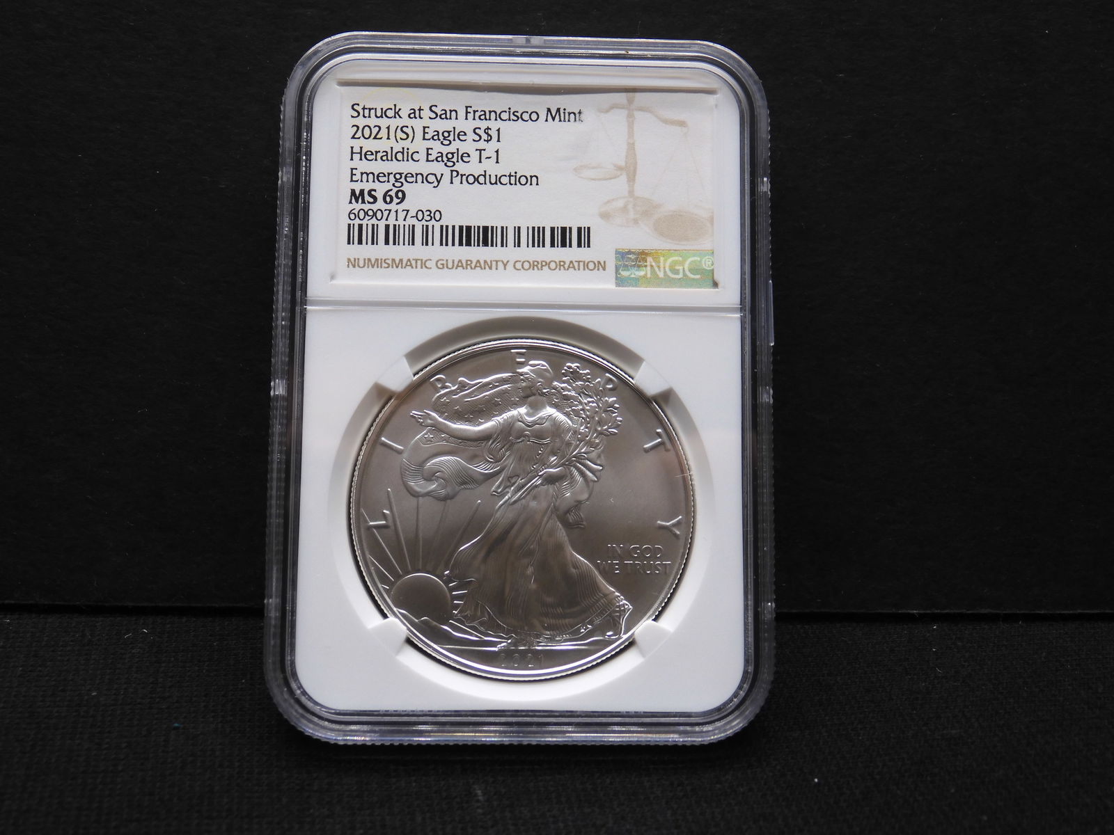2021-S American Silver Eagle - Type 1 Heraldic Eagle - NGC MS69 - Emergency Production (1 of 4)