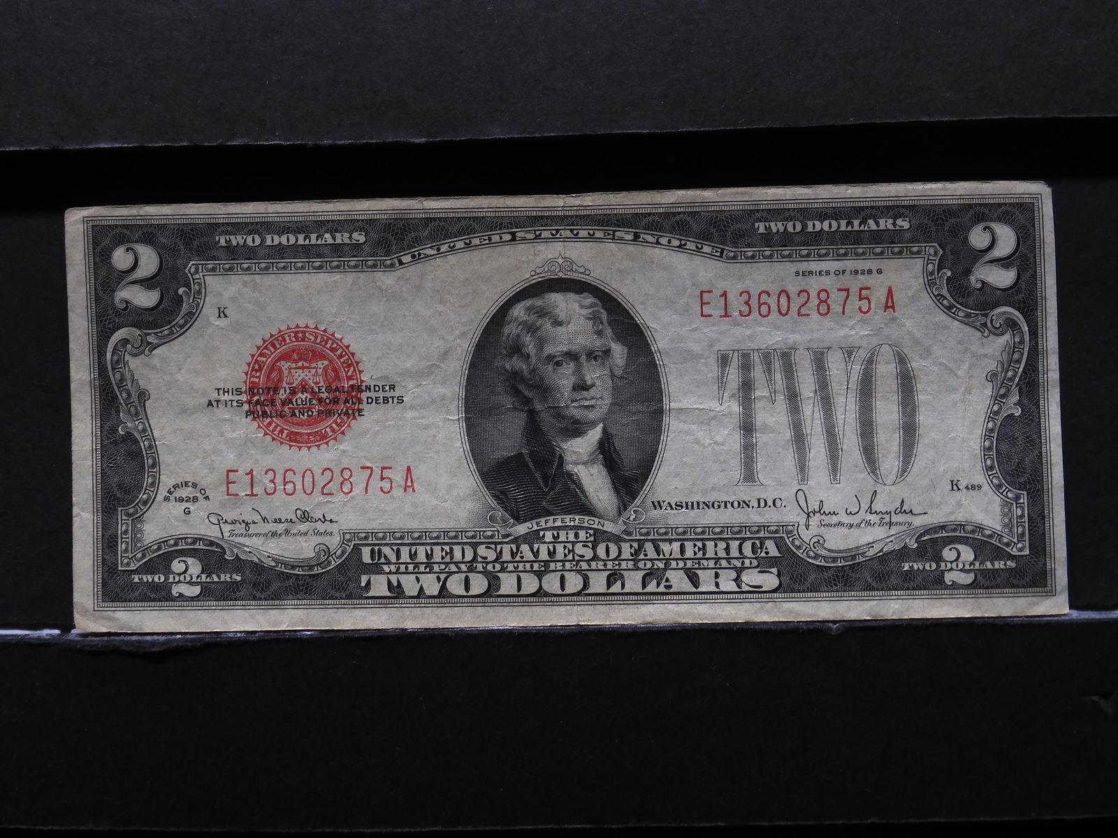 Series of 1928-G  $2.00 Note - RED SEAL (1 of 3)