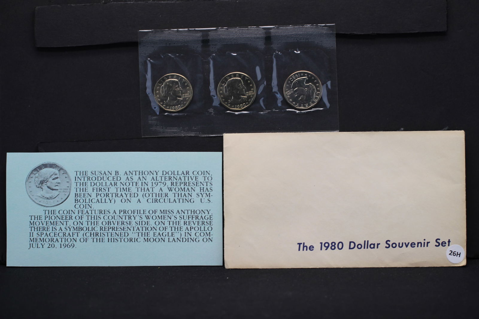 1980 P/D/S Susan B. Anthony Dollar Souvenir Set (White Envelope) (1 of 3)