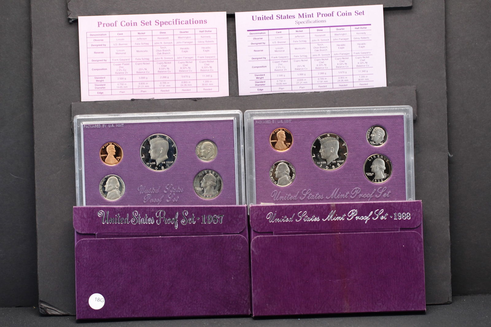 1987-S, 1988-S US Mint PROOF Sets, OGP (1 of 7)