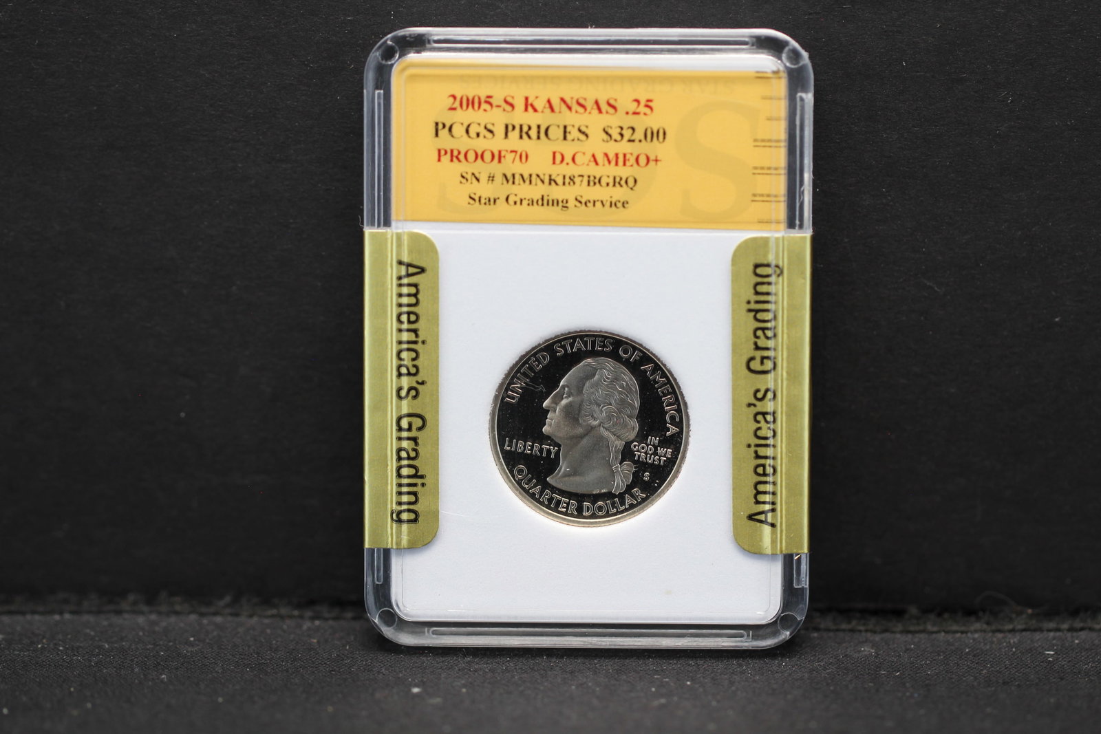 2005-S Proof 70 Cameo "Kansas clad State Quarter (graded by SGS): 2005-S Proof 70 Cameo "Kansas clad State Quarter (graded by SGS)