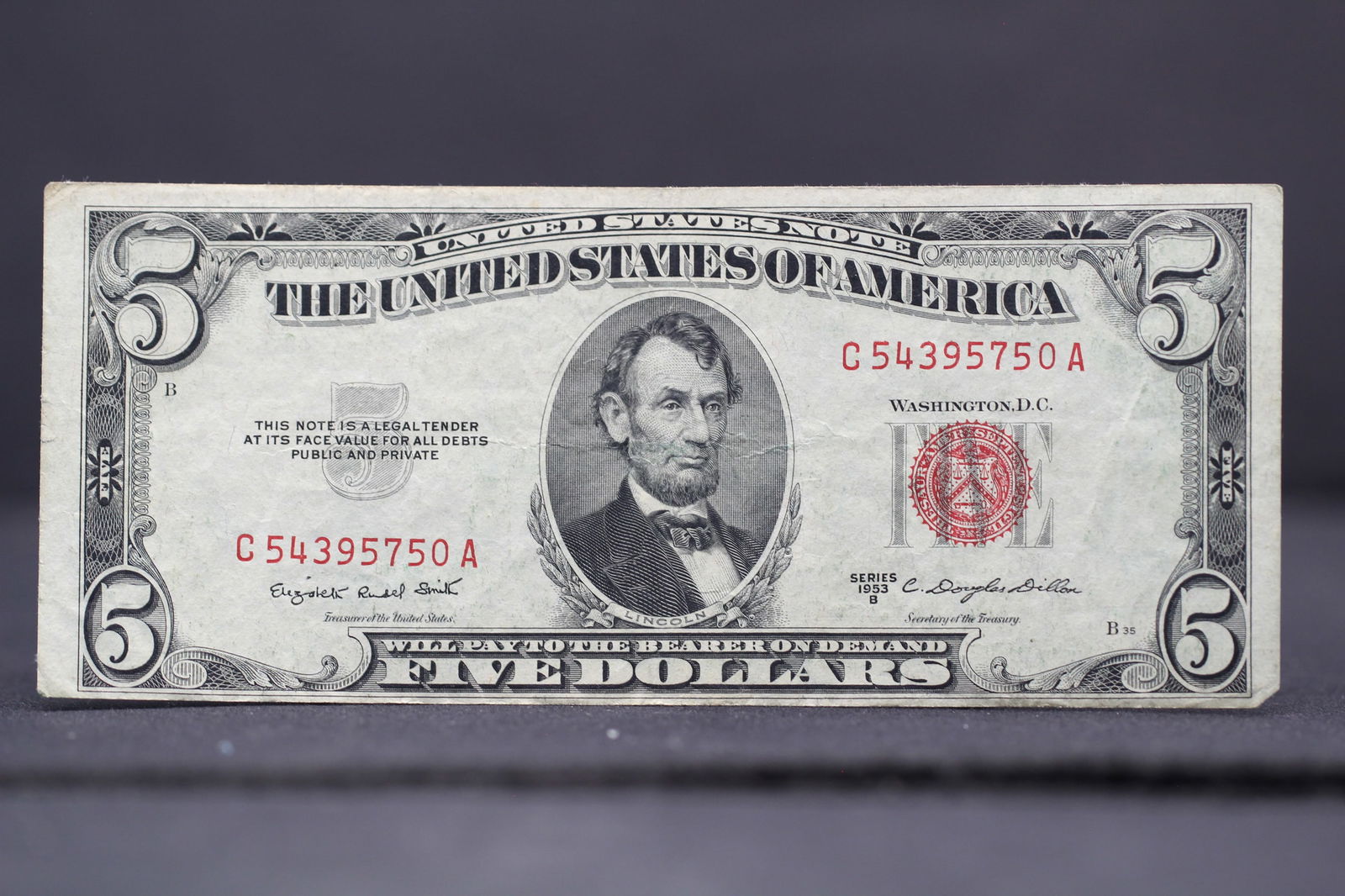 1953-B Red Seal $5 Note (1 of 3)