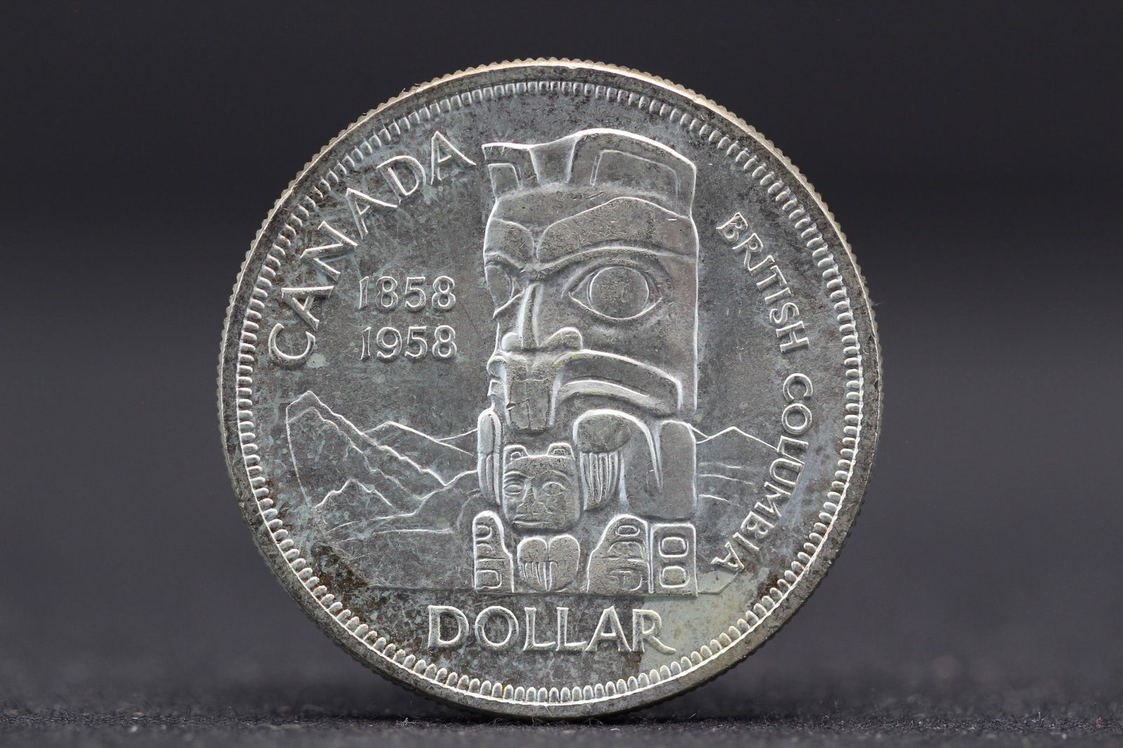 1958 Canada Totem Pole 80% Silver Dollar, CH BU (1 of 2)