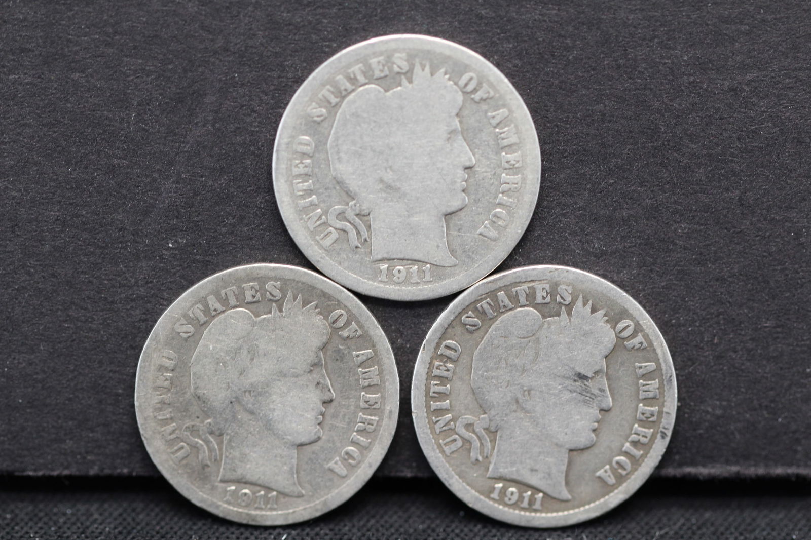 3-1911, 90% Silver, Barber Dimes (1 of 2)