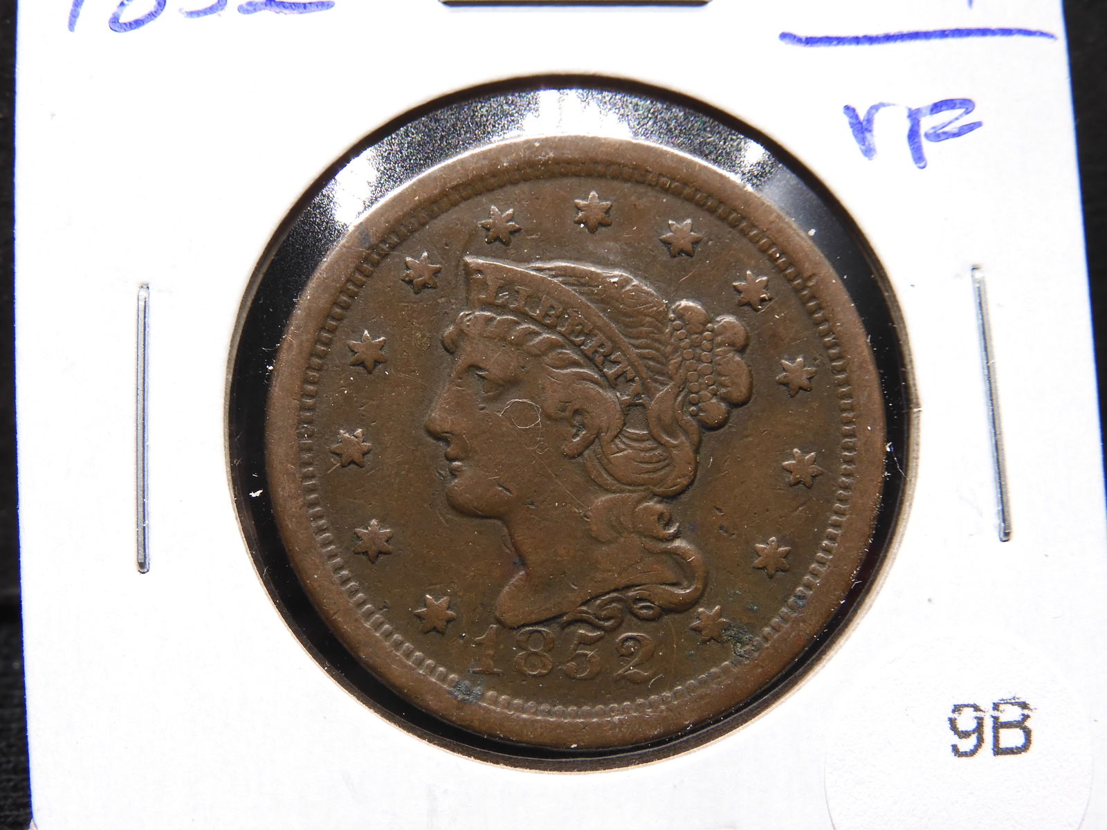 1852 Large Cent. VF. (1 of 3)