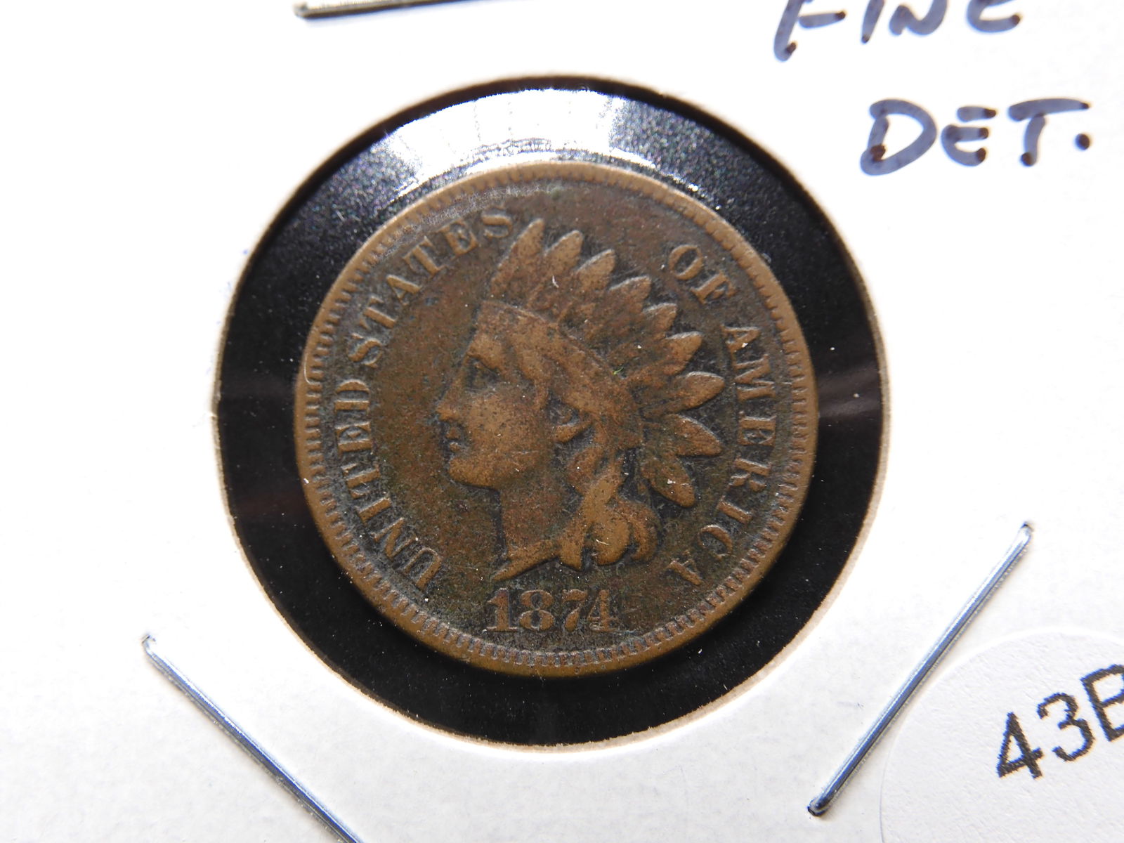 1874 Indian Head Cent. Fine Details. (1 of 3)
