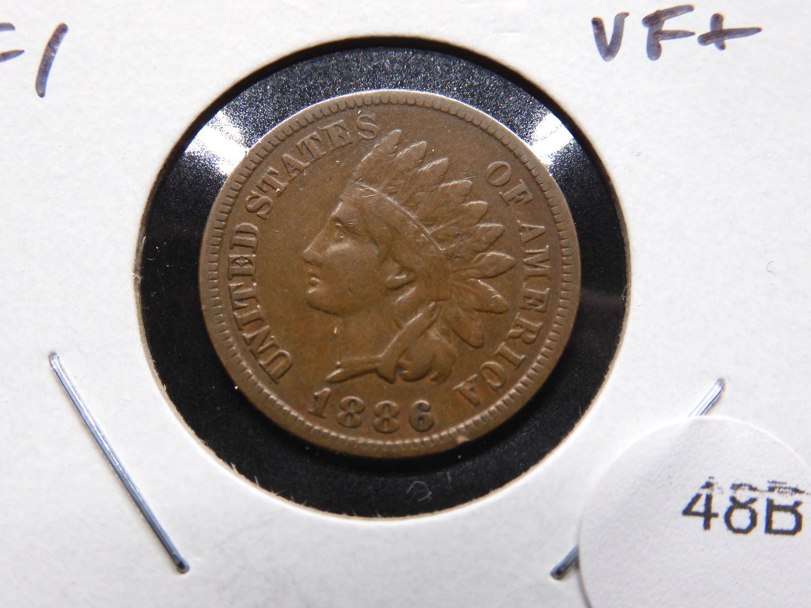 1886 Type 1 Indian Head Cent. VF+. (1 of 3)