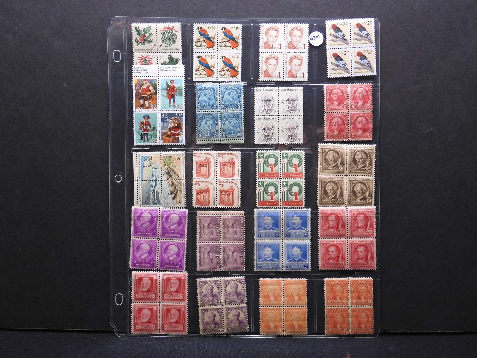 Sheet of Rare U.S. Four Block Stamps (1 of 4)