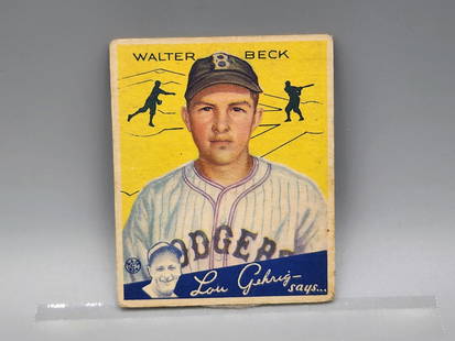 1934 Goudey Walter Beck #50: 1934 Goudey Walter Beck #50