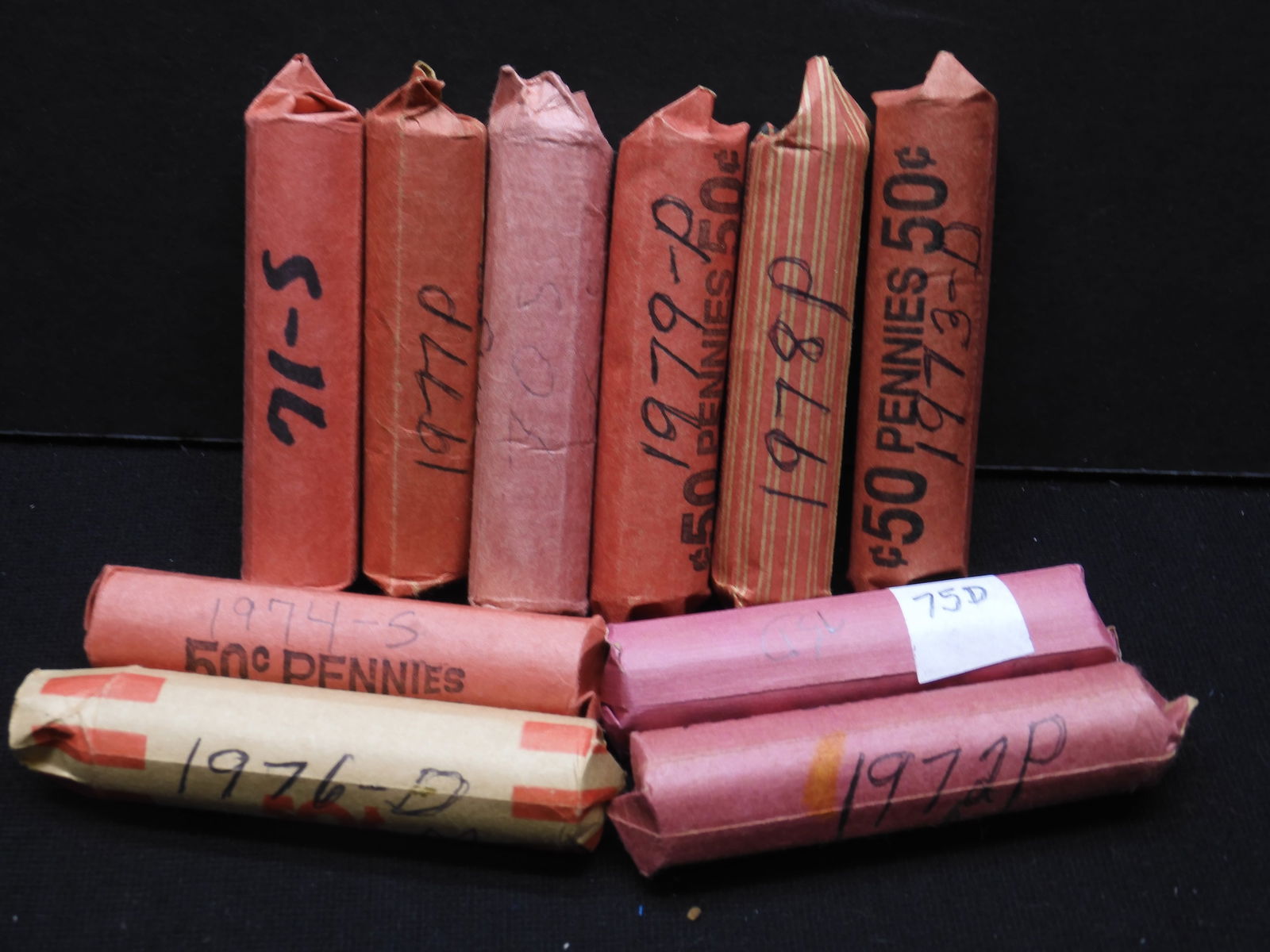 10 Rolls of 1970's Lincoln Memorial Cents (1 of 5)