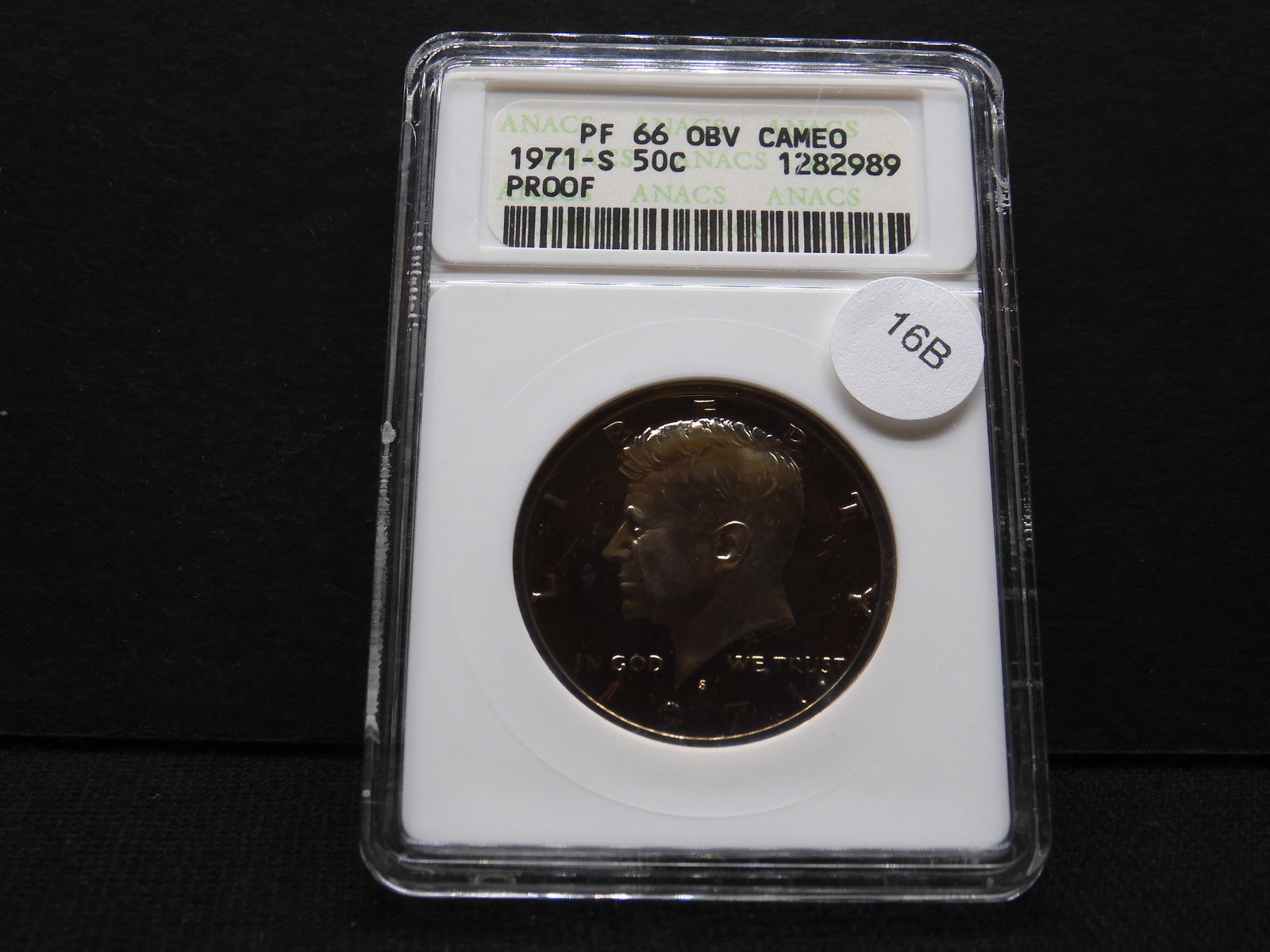 1971-S Obverse Cameo Kennedy Half Dollar Proof ANACS Graded PF66 (1 of 4)