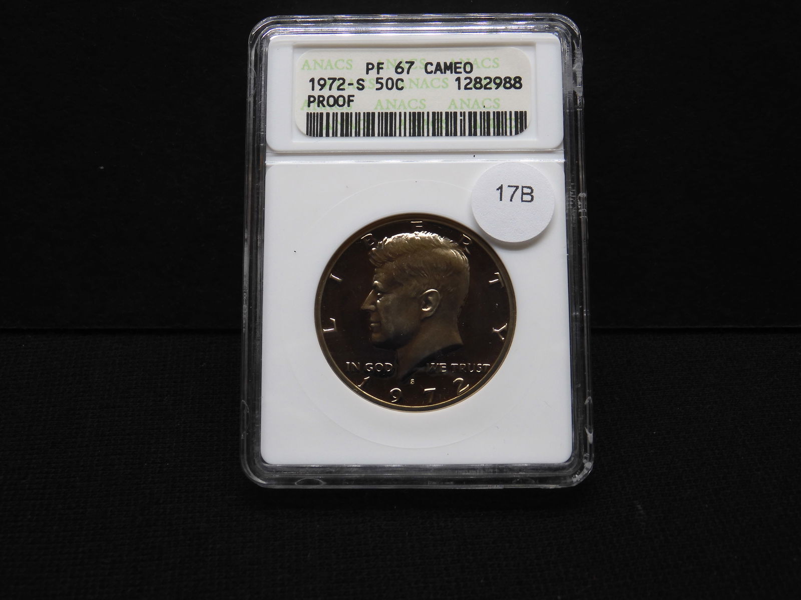 1972-S Kennedy Half Dollar Cameo Proof ANACS Graded PF67 (1 of 4)