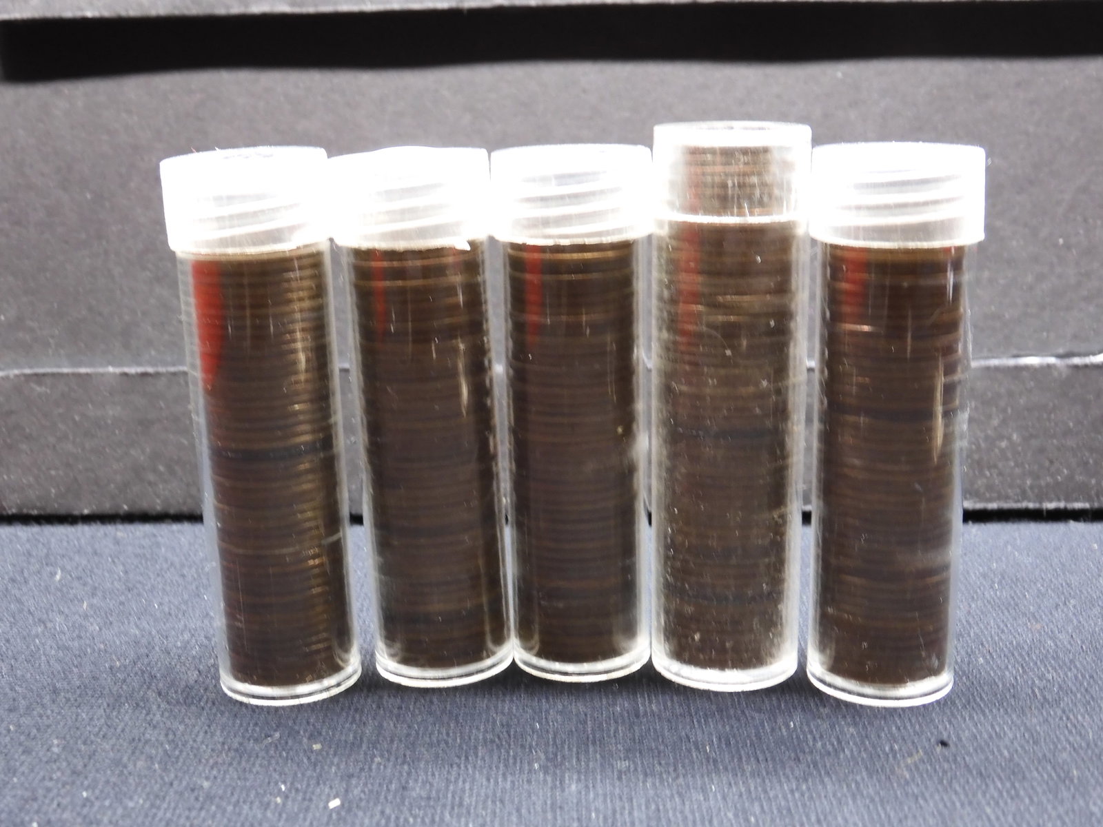5 Tubes of 1940's-50's Lincoln Wheat Cents: 5 Tubes of 1940's-50's Lincoln Wheat Cents