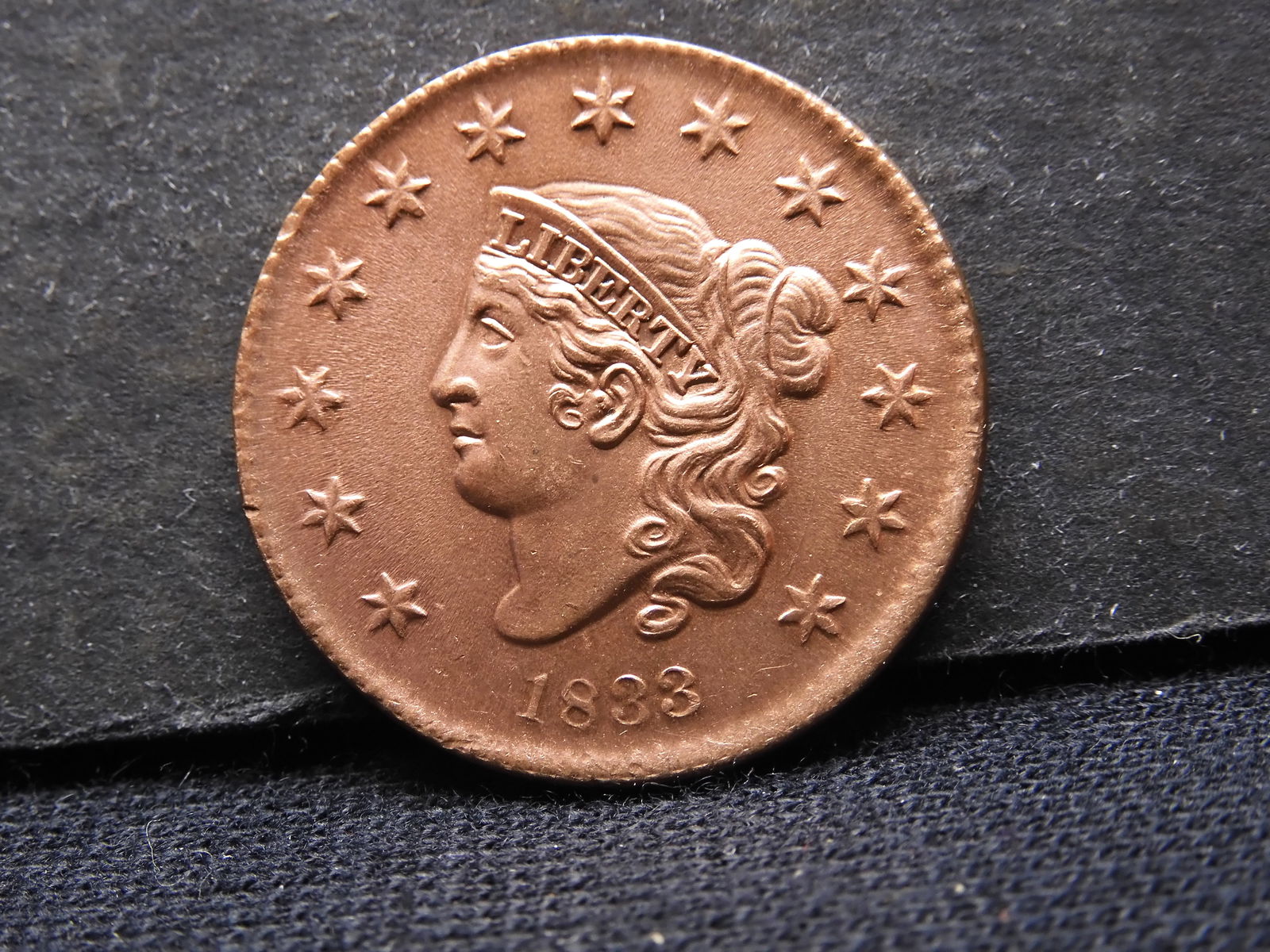1833 US Large Cent UNC Red. SUPER COIN! (1 of 2)