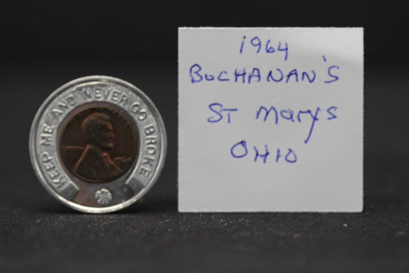 1964 Buchanan's from St. Mary's Ohio novelty coin: 1964 Buchanan's from St. Mary's Ohio novelty coin
