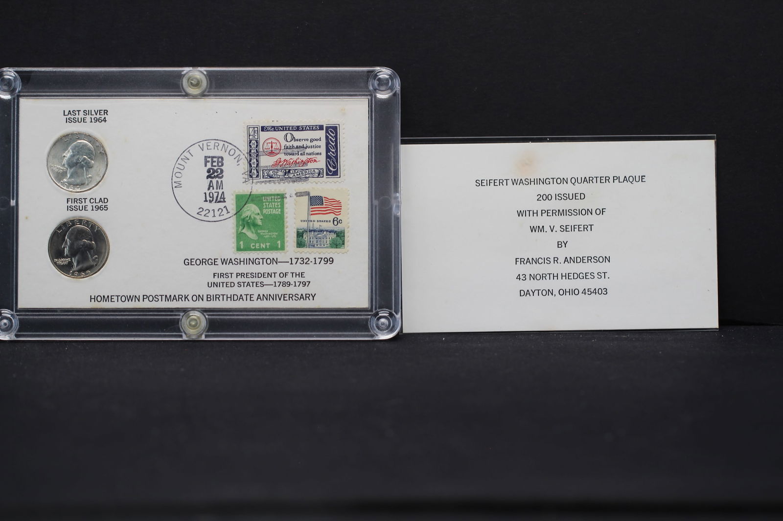 1974 Mt. Vernon, VA stamped 1964/1965 Bu Quarters (1 of 5)