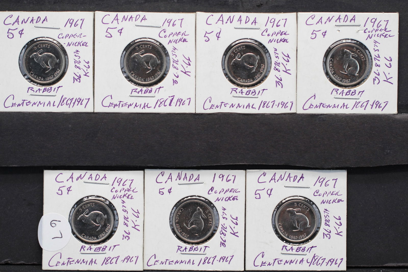 1967 Canadian Proof Like Nickels (1 of 6)
